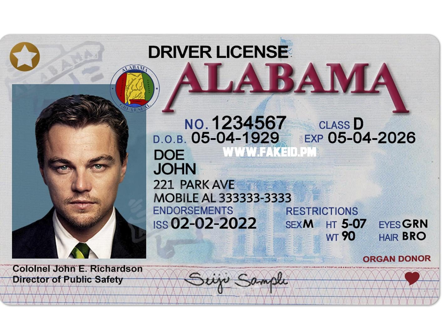 Alabama Scannable fake id