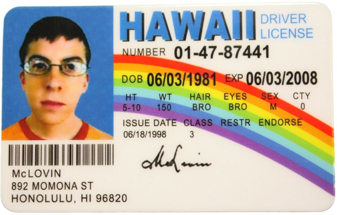 Hawaii fake id