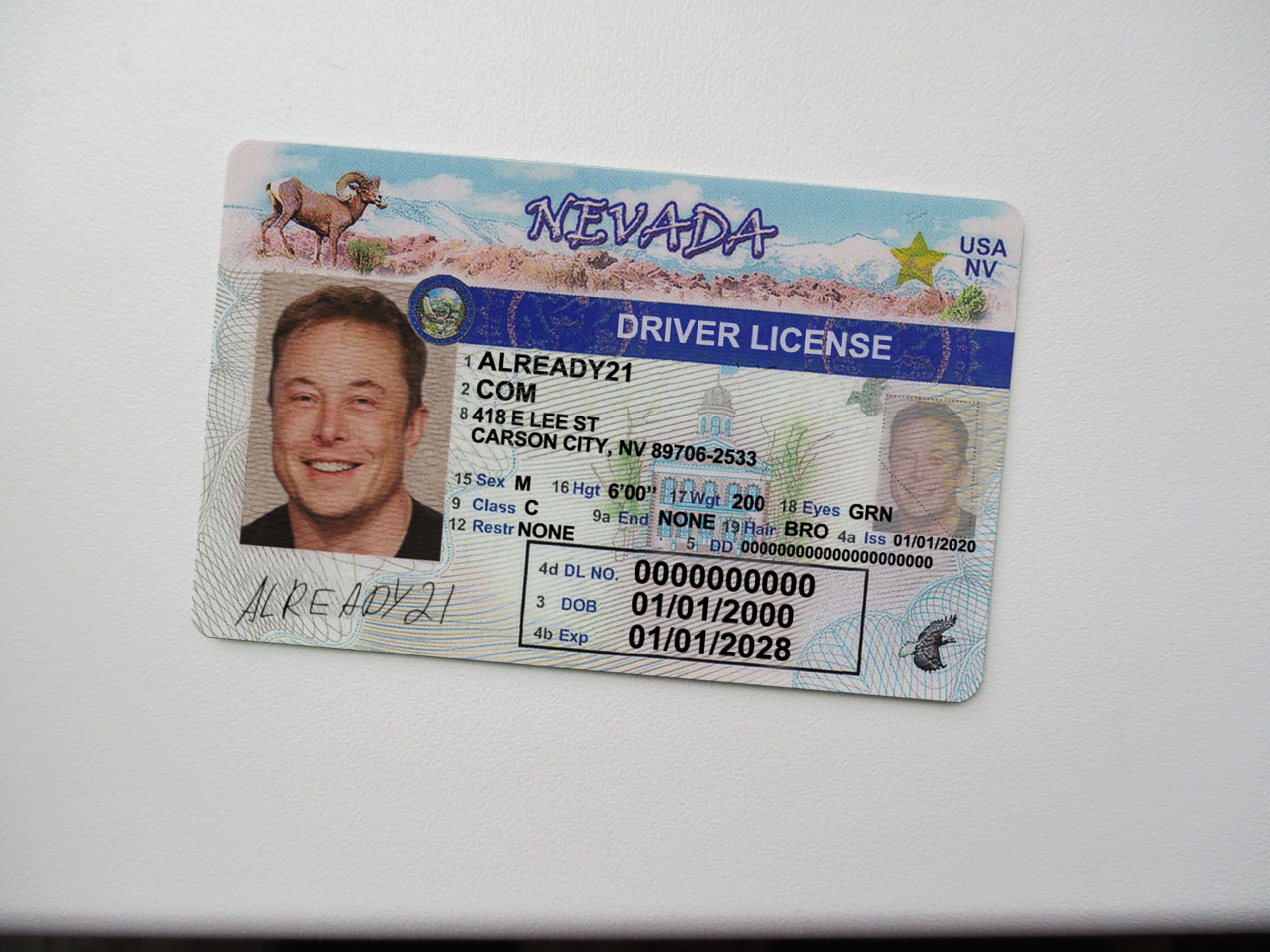 Nevada Scannable Fake Id Generator