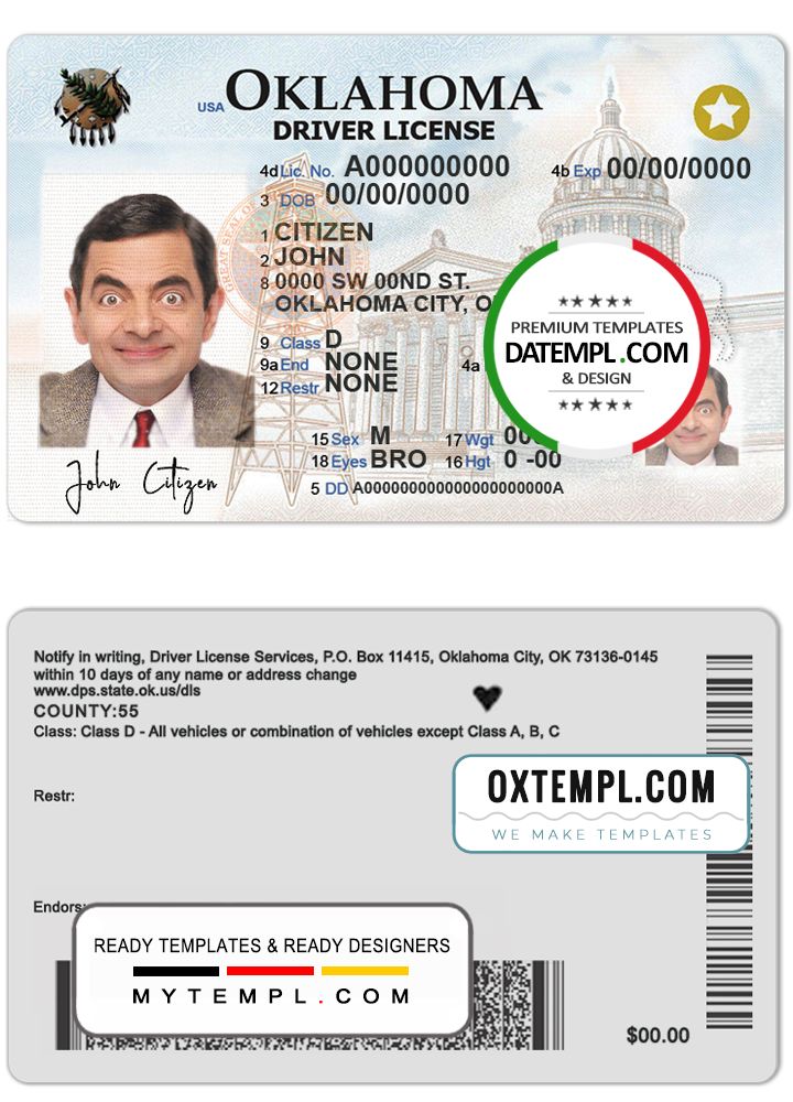 Oklahoma Fake Id Templates Buy Scannable Fake Id Best Fake Ids Online 