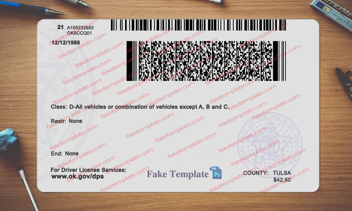 Oklahoma Fake Id Templates