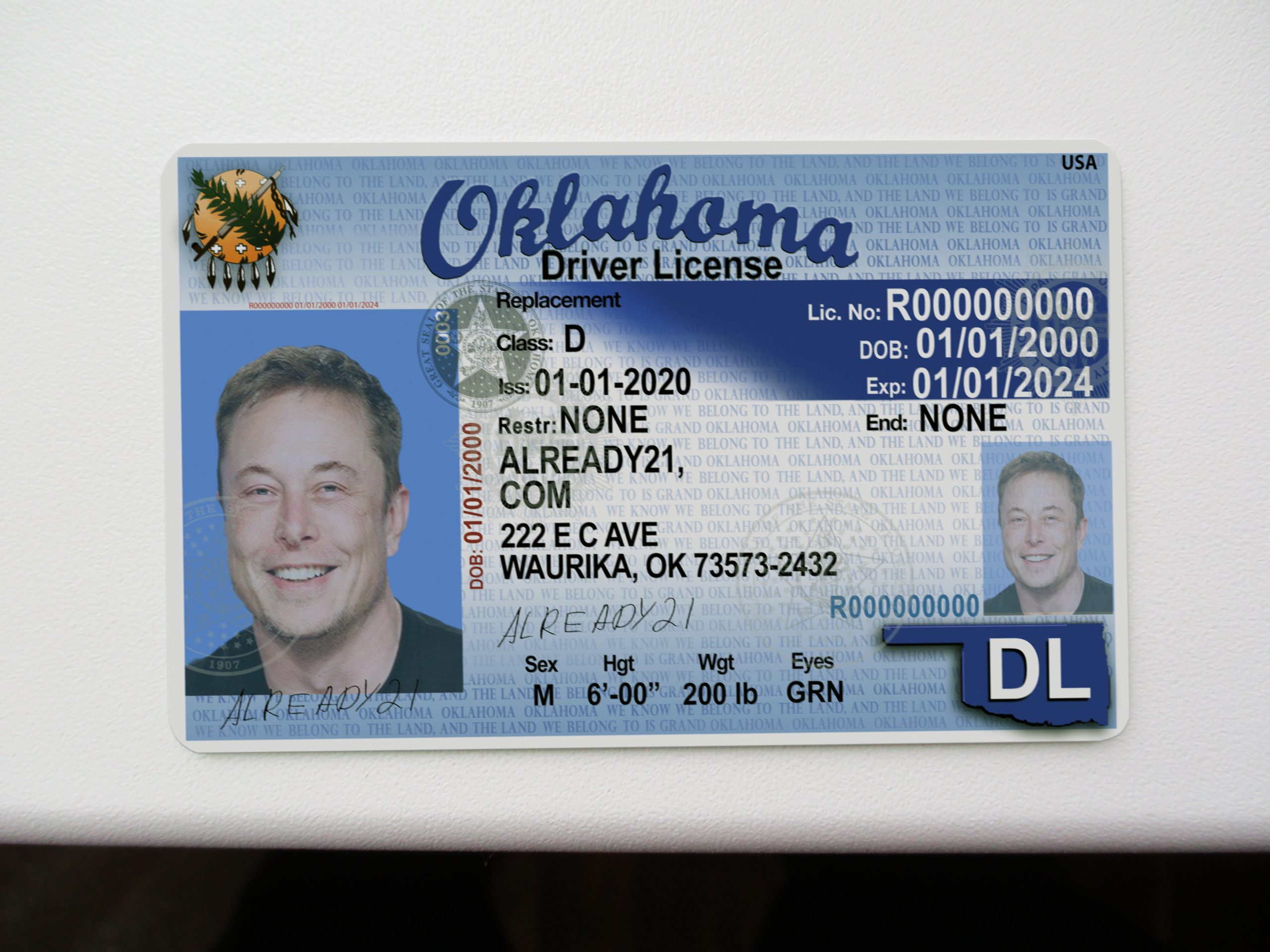 Oklahoma Fake Id Templates