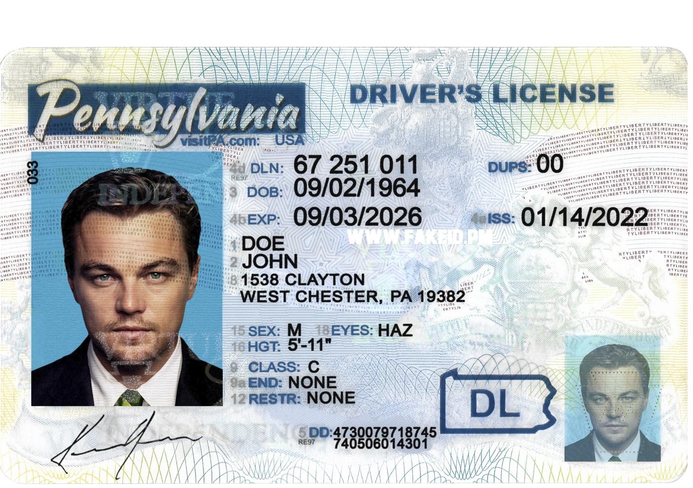 Order Pennsylvania Scannable Fake Id