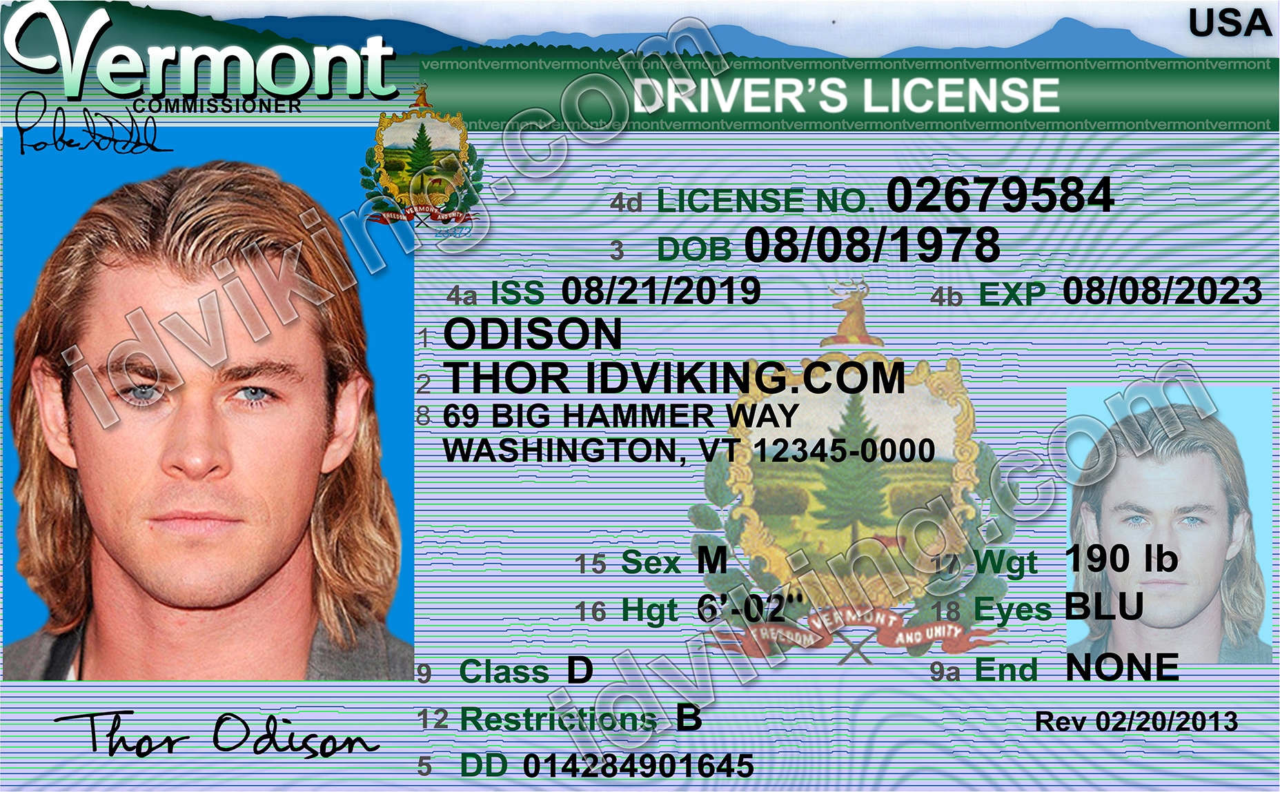 Vermont Fake Id Front And Back