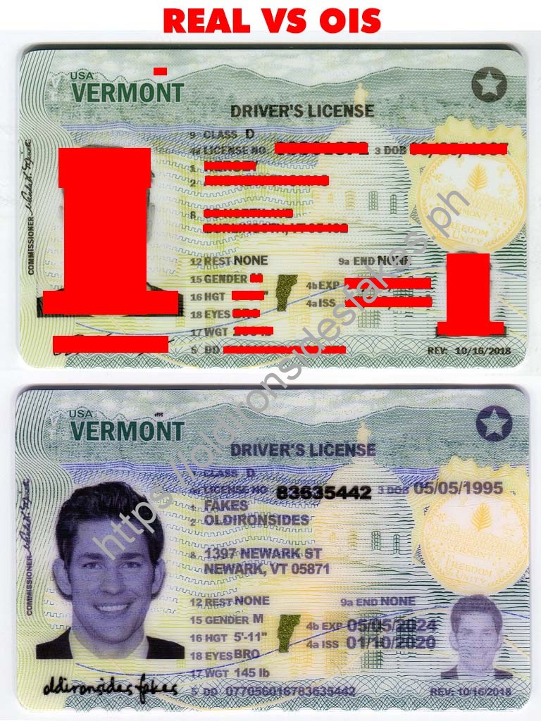 Vermont Scannable fake id