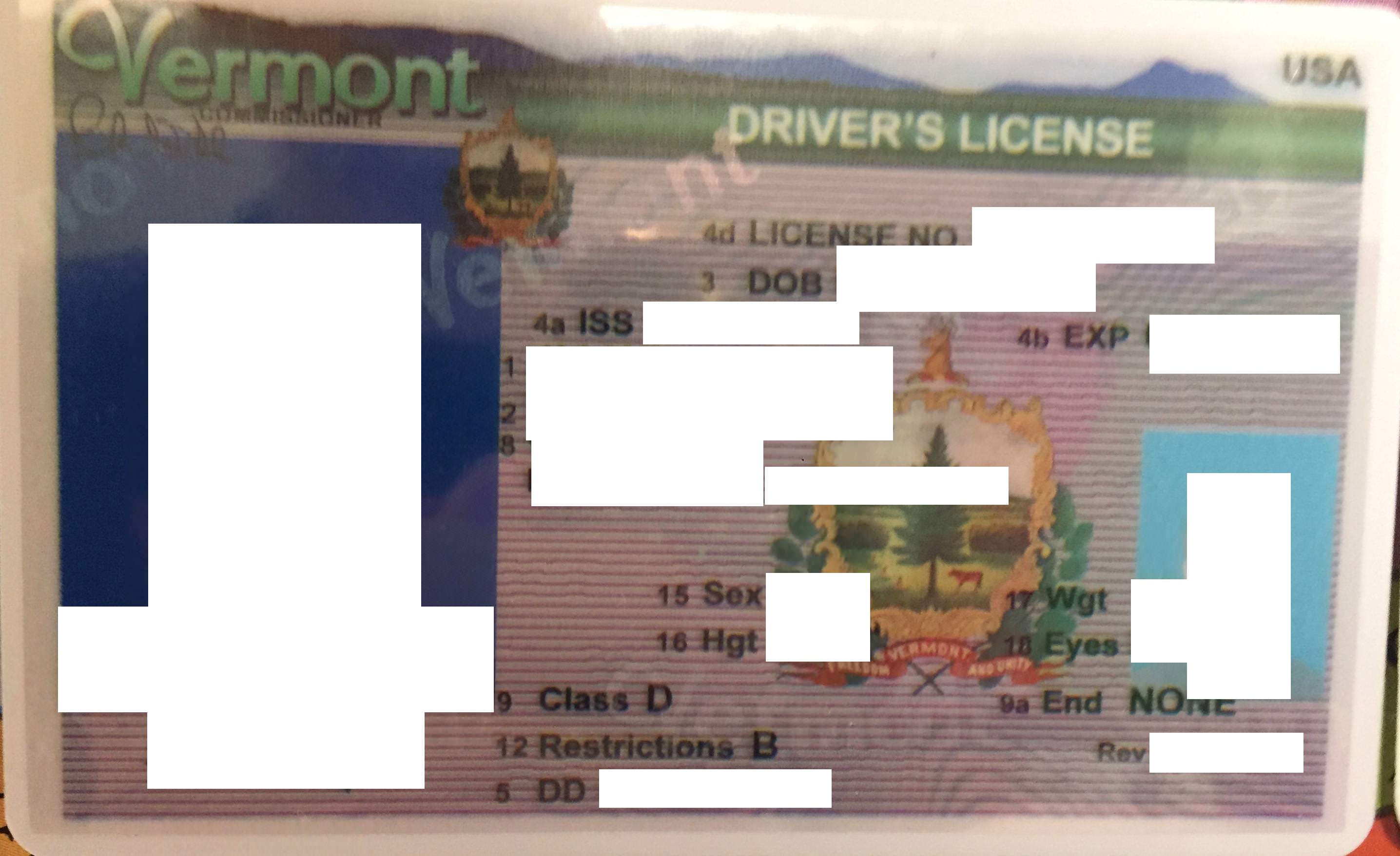 Vermont Scannable fake id