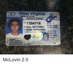 West Virginia Fake Id Front And Back